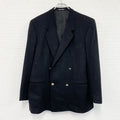 Ermenegildo Zegna　エルメネジルドゼニア　カシミヤ混ウールテーラードジャケット　黒　ブラック　52サイズ　古着