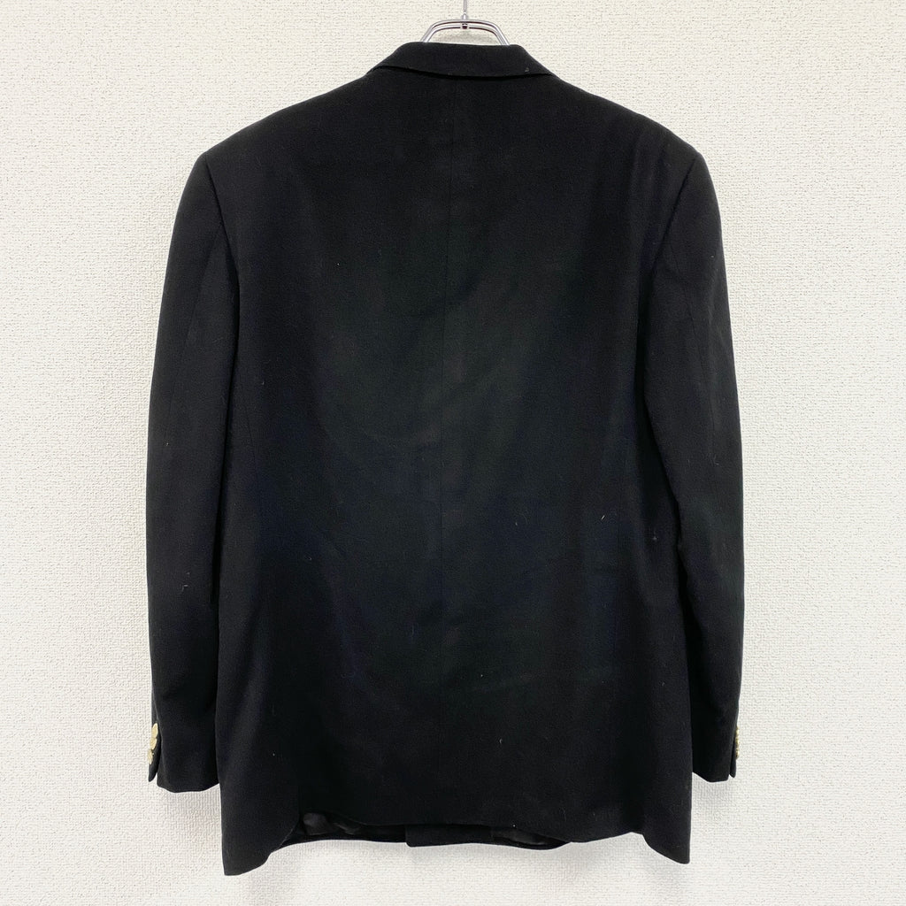 Ermenegildo Zegna　エルメネジルドゼニア　カシミヤ混ウールテーラードジャケット　黒　ブラック　52サイズ　古着
