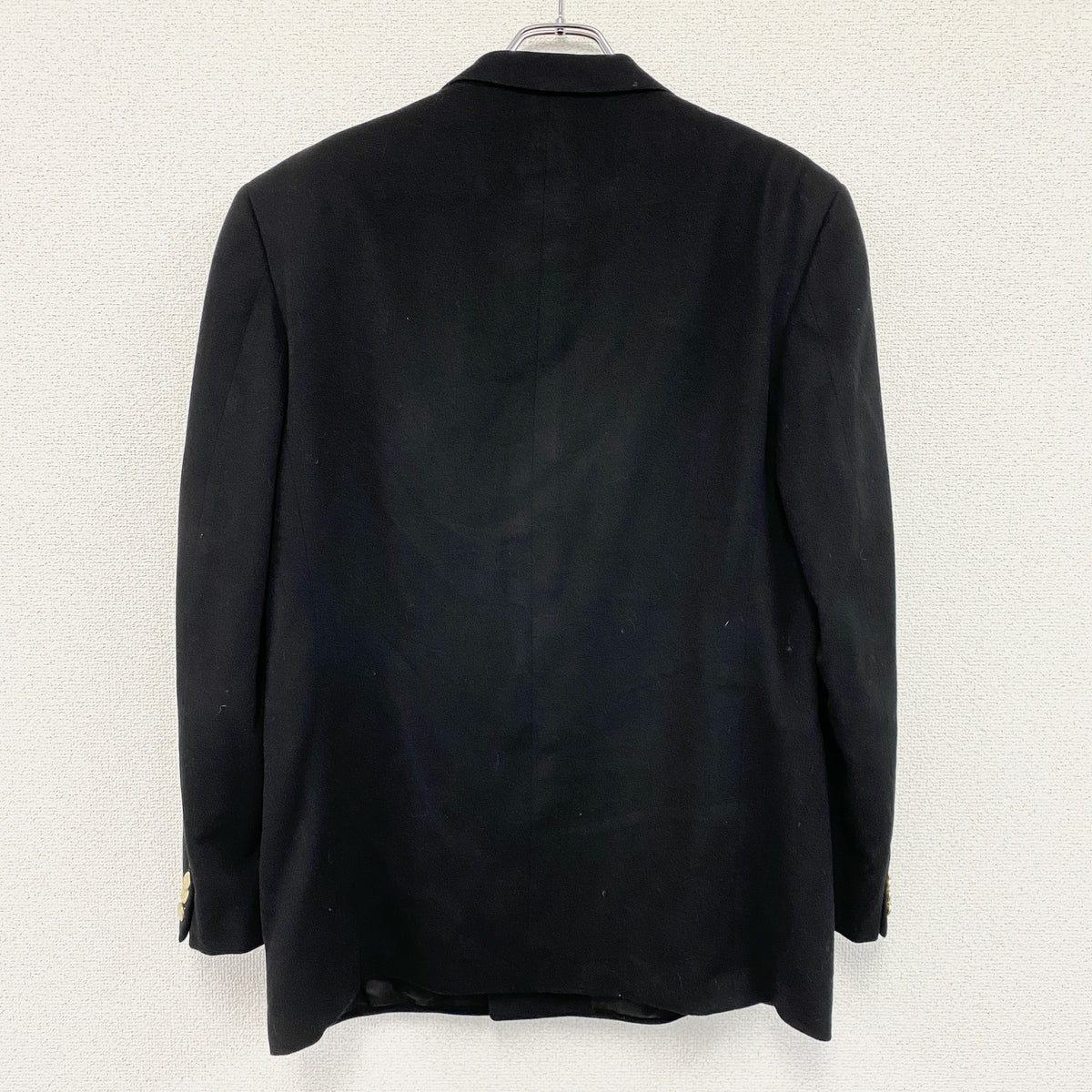 Ermenegildo Zegna　エルメネジルドゼニア　カシミヤ混ウールテーラードジャケット　黒　ブラック　52サイズ　古着