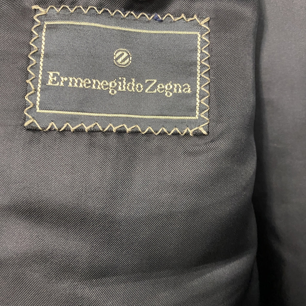 Ermenegildo Zegna　エルメネジルドゼニア　カシミヤ混ウールテーラードジャケット　黒　ブラック　52サイズ　古着