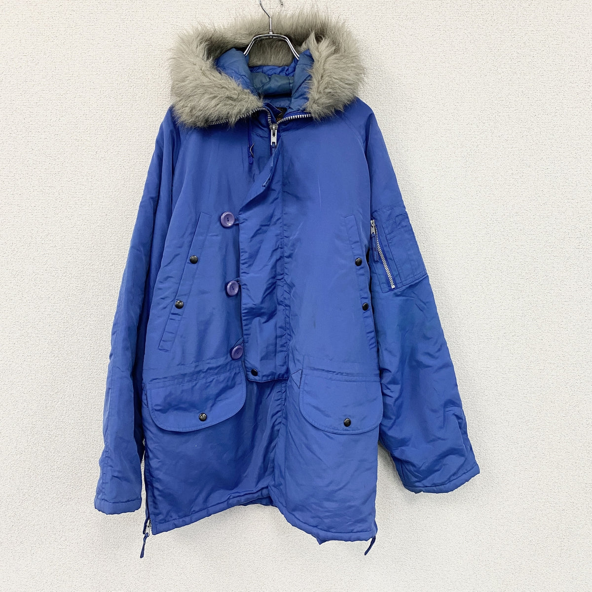 DOG HOUSE　ドッグハウス　N-3Bタイプ　フライトジャケット　ミリタリージャケット　青　ブルー　Lサイズ 　古着