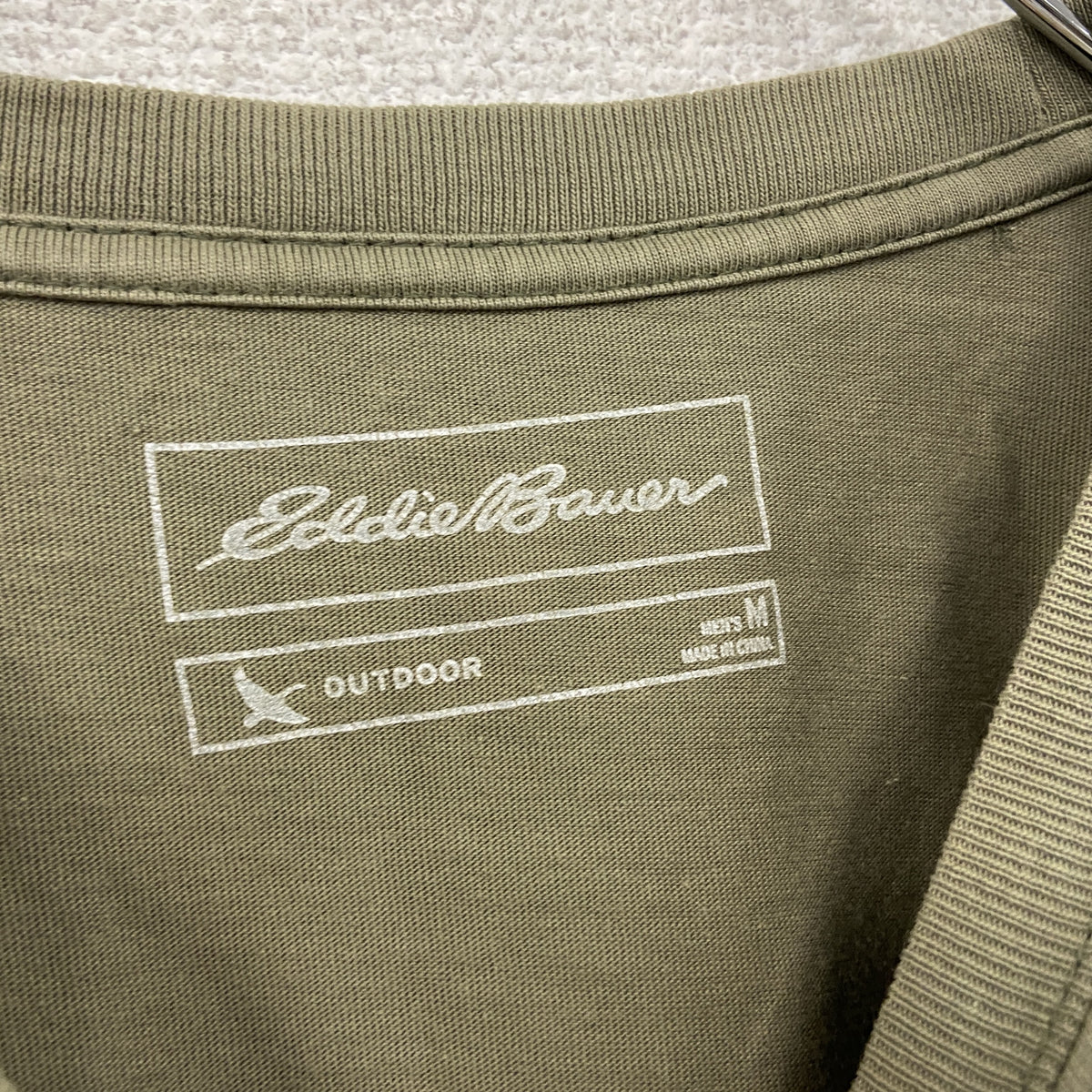 Eddie Bauer　エディーバウアー　半袖プリントTシャツ　カーキ　Mサイズ　古着