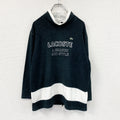 LACOSTE　ラコステ　フリースプルオーバージャケット　黒　白　ブラック　ホワイト　42サイズ　古着