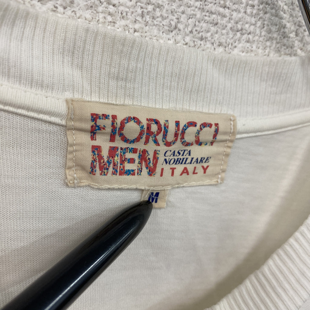 FIORUCCI MEN　フィオルッチ　半袖プリントTシャツ　シングルステッチ　ヴィンテージ　白　ホワイト　Mサイズ　古着