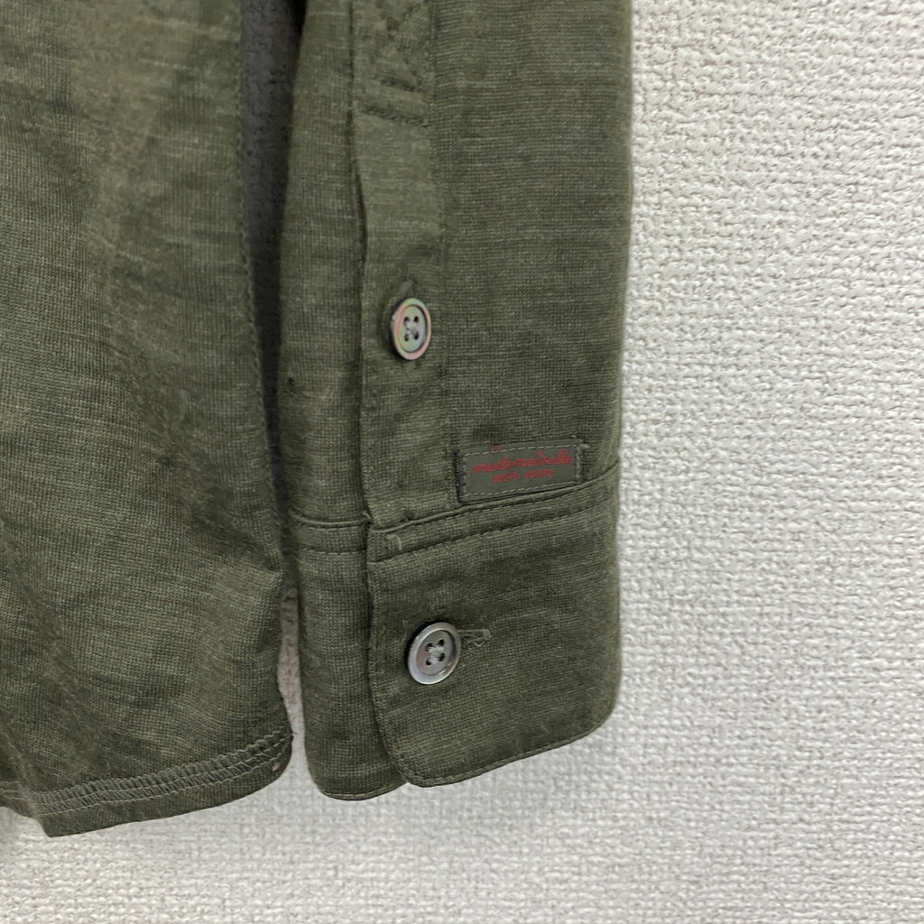 Mademoiselle NON NON　マドモアゼルノンノン　長袖ウールシャツ　カーキ　Mサイズ　古着