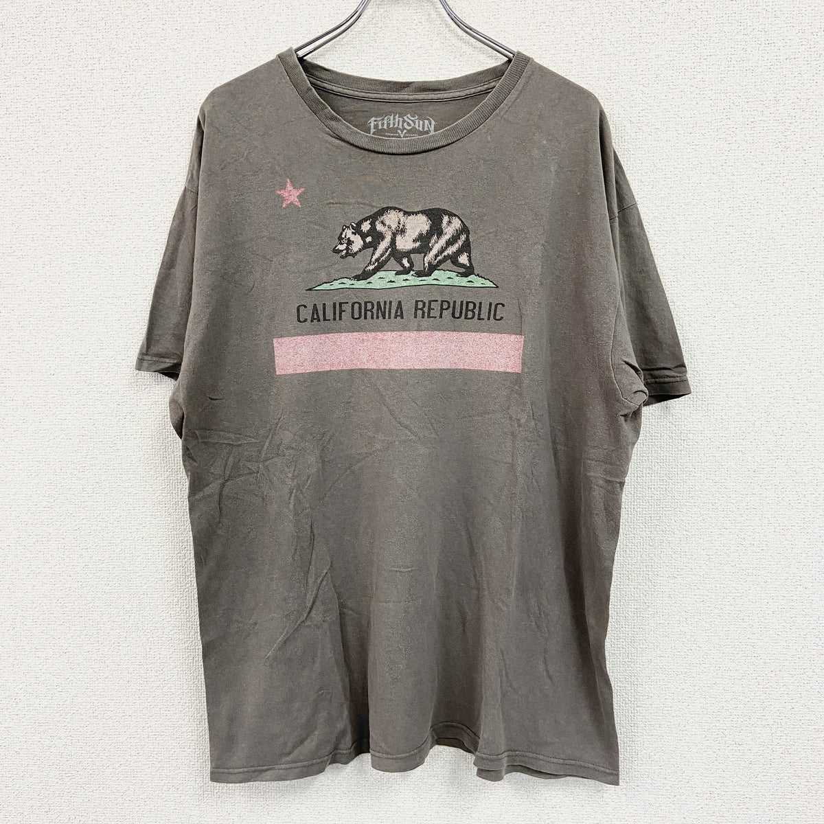 Fitch Sun　半袖プリントTシャツ　茶色　ブラウン　XLサイズ　古着