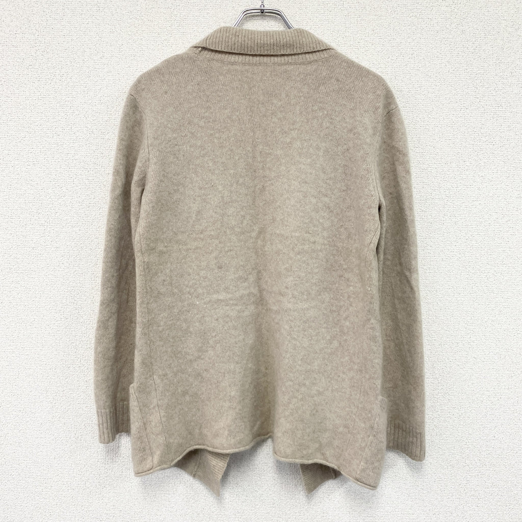 agnes b.　アニエスベー　ショールカラーニットカーディガン　カシミヤ100％　ベージュ　3サイズ　古着