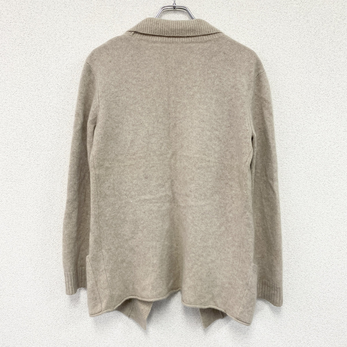 agnes b.　アニエスベー　ショールカラーニットカーディガン　カシミヤ100％　ベージュ　3サイズ　古着