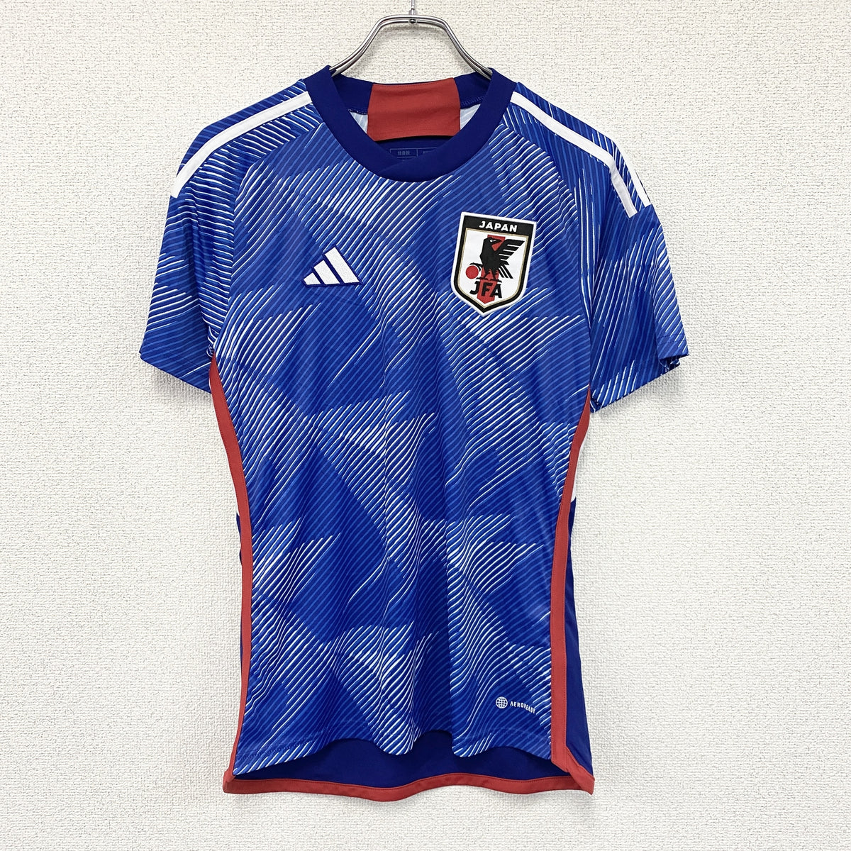 adidas　アディダス　サッカー　日本代表　半袖Tシャツ　ユニフォーム　青　ブルー　Sサイズ　古着