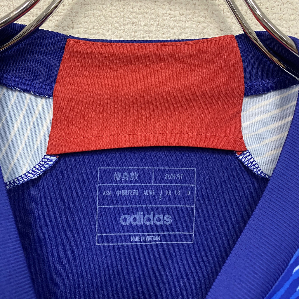 adidas　アディダス　サッカー　日本代表　半袖Tシャツ　ユニフォーム　青　ブルー　Sサイズ　古着