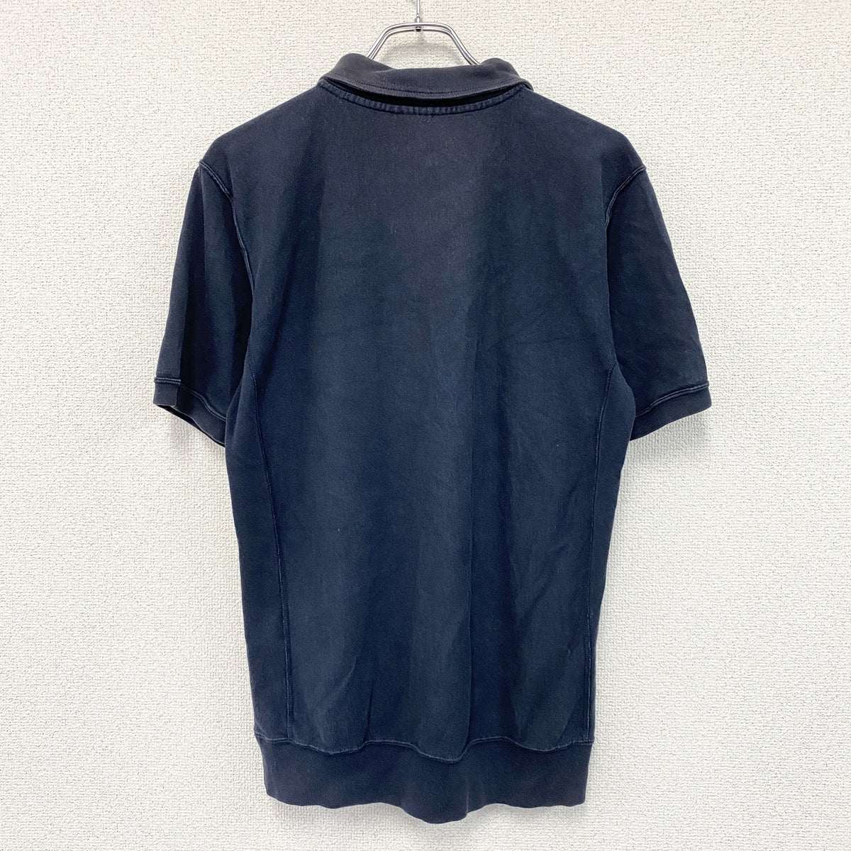Champion　チャンピオン　リバースウィーブ　半袖スウェットポロシャツ　ロゴ刺　紺　ネイビー　XLサイズ　古着
