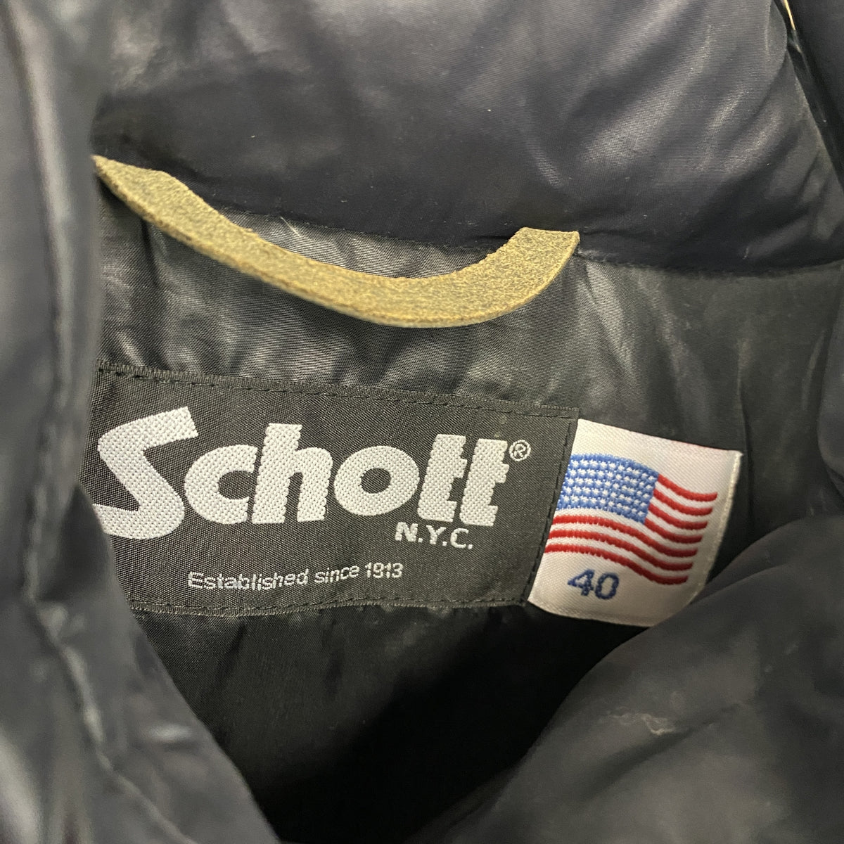 Schott　ショット　ダウンジャケット　ダウン80％　黒　ブラック　40サイズ　古着