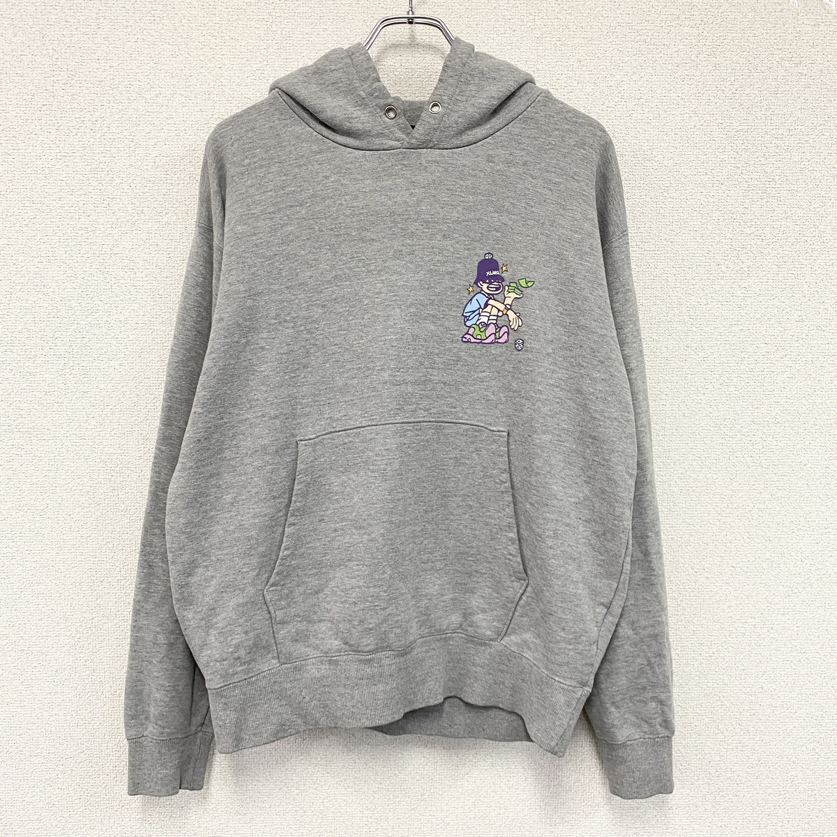 XLARGE　エクストララージ　DICE ROLL　スウェットパーカー/フーディー　グレー　Mサイズ　古着