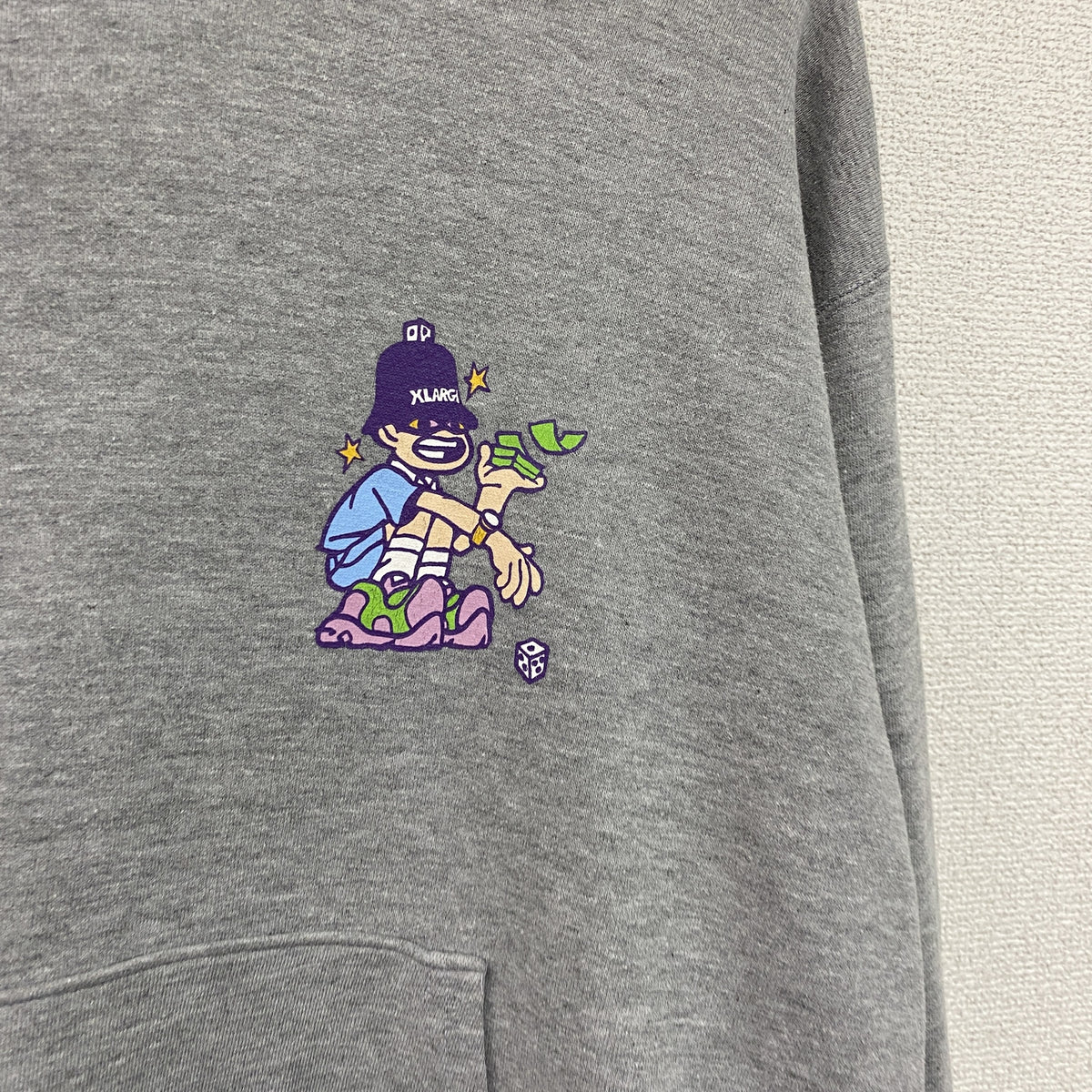 XLARGE　エクストララージ　DICE ROLL　スウェットパーカー/フーディー　グレー　Mサイズ　古着