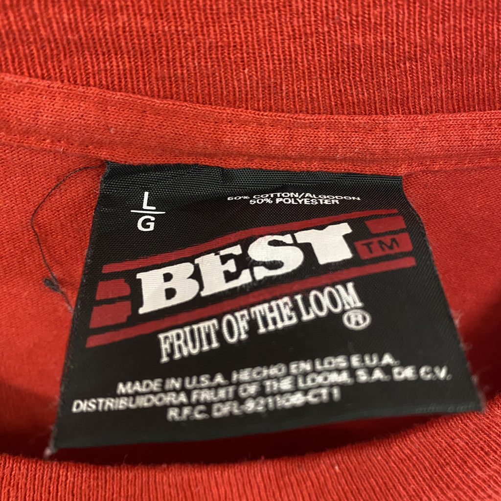 90s　IRONMAN　TRIATHLON　アイアンマン　トライアスロン　半袖プリントTシャツ　USA製　シングルステッチ　ヴィンテージ　赤　レッド　Lサイズ　古着