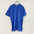 80s　FRUIT OF THE LOOM　フルーツオブザルーム　胸ポケット　半袖プリントTシャツ　USA製　シングルステッチ　ヴィンテージ　青　ブルー　XLサイズ　古着