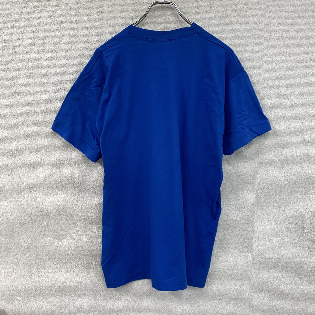 80s　FRUIT OF THE LOOM　フルーツオブザルーム　胸ポケット　半袖プリントTシャツ　USA製　シングルステッチ　ヴィンテージ　青　ブルー　XLサイズ　古着