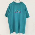 90s　DESERT HEAT　デザートヒート　osmonds　半袖プリントTシャツ　USA製　シングルステッチ　ヴィンテージ　青　ブルー　ターコイズブルー　XLサイズ　古着