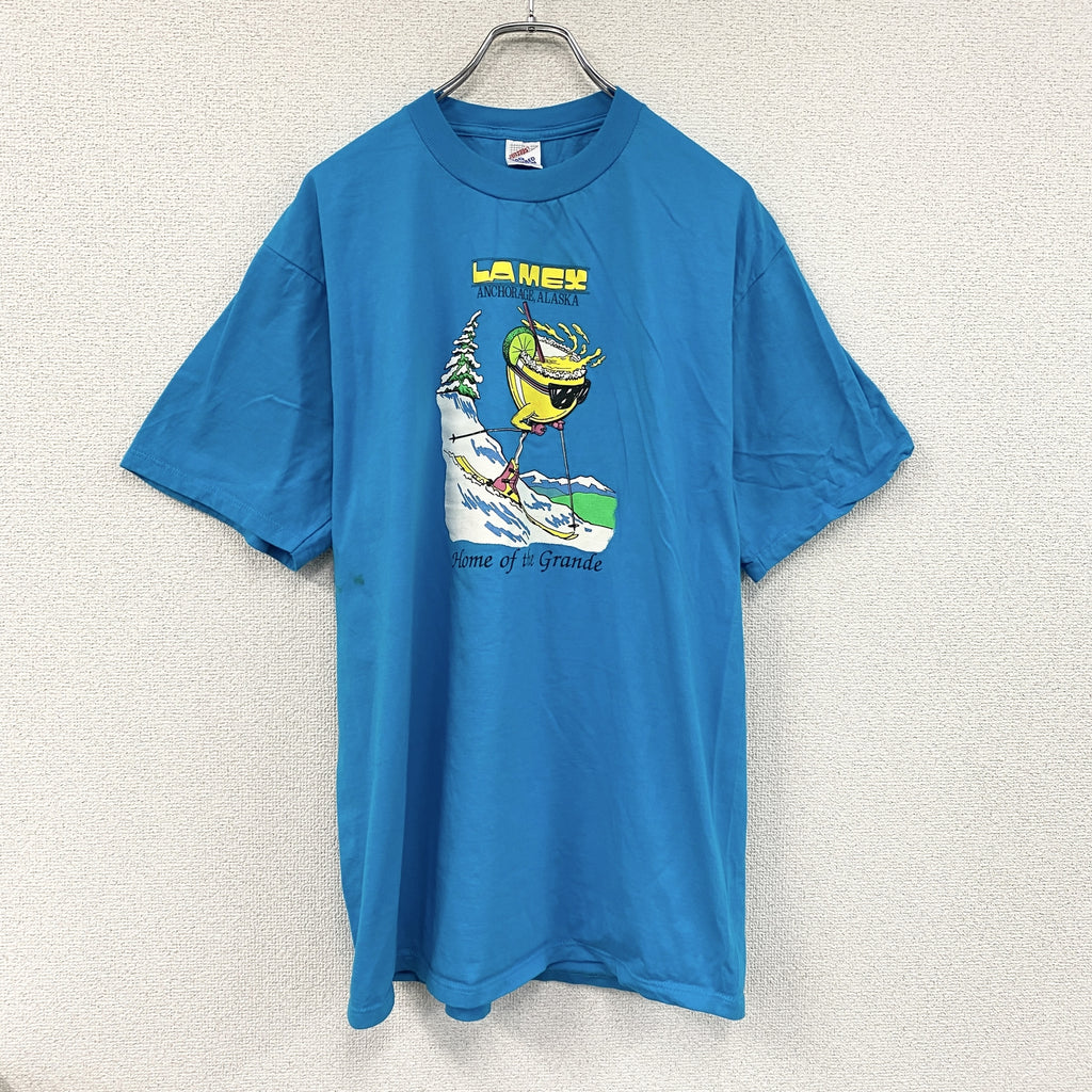 80s　JERZEES　ジャージーズ　LAME'S　半袖プリントTシャツ　USA製　ヴィンテージ　シングルステッチ　青　ブルー　XLサイズ　古着