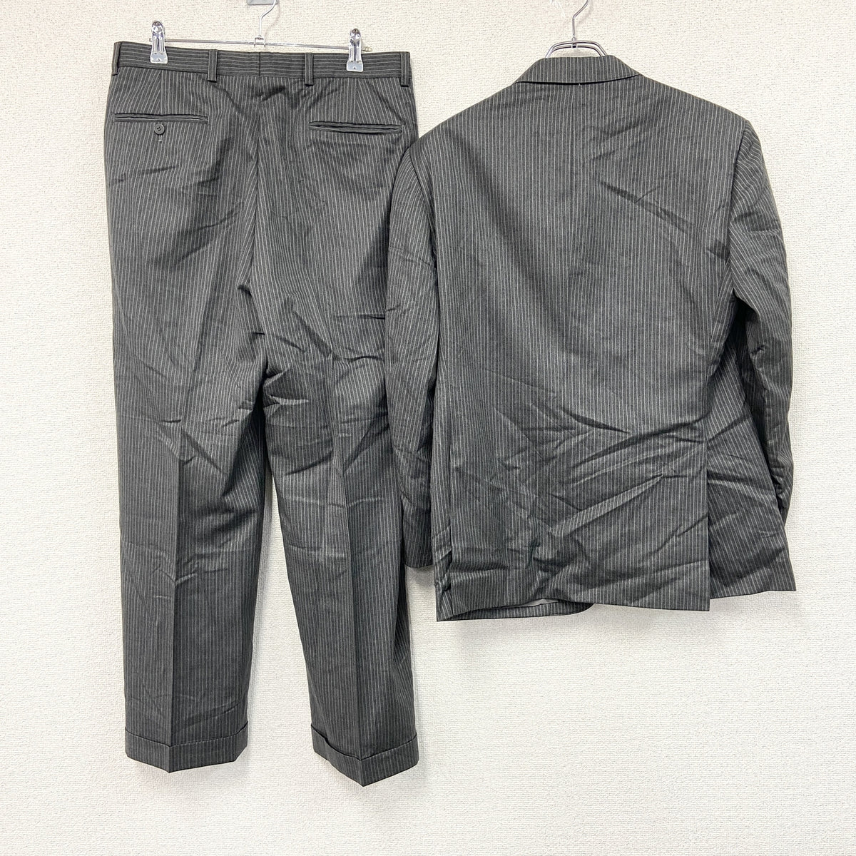 Brooks Brothers　ブルックスブラザーズ　スーツ　セットアップ　ストライプ柄　灰色　グレー　33Wサイズ