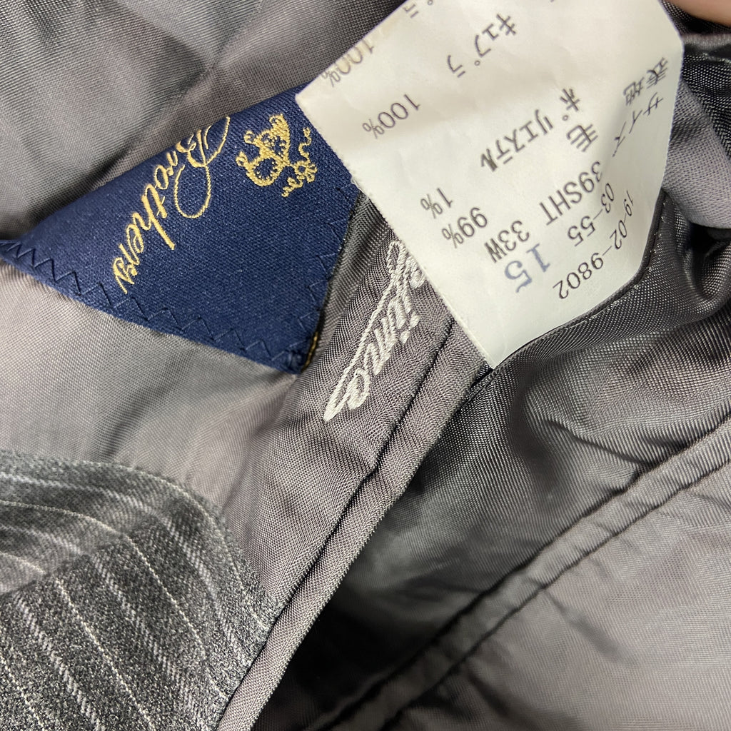 Brooks Brothers　ブルックスブラザーズ　スーツ　セットアップ　ストライプ柄　灰色　グレー　33Wサイズ