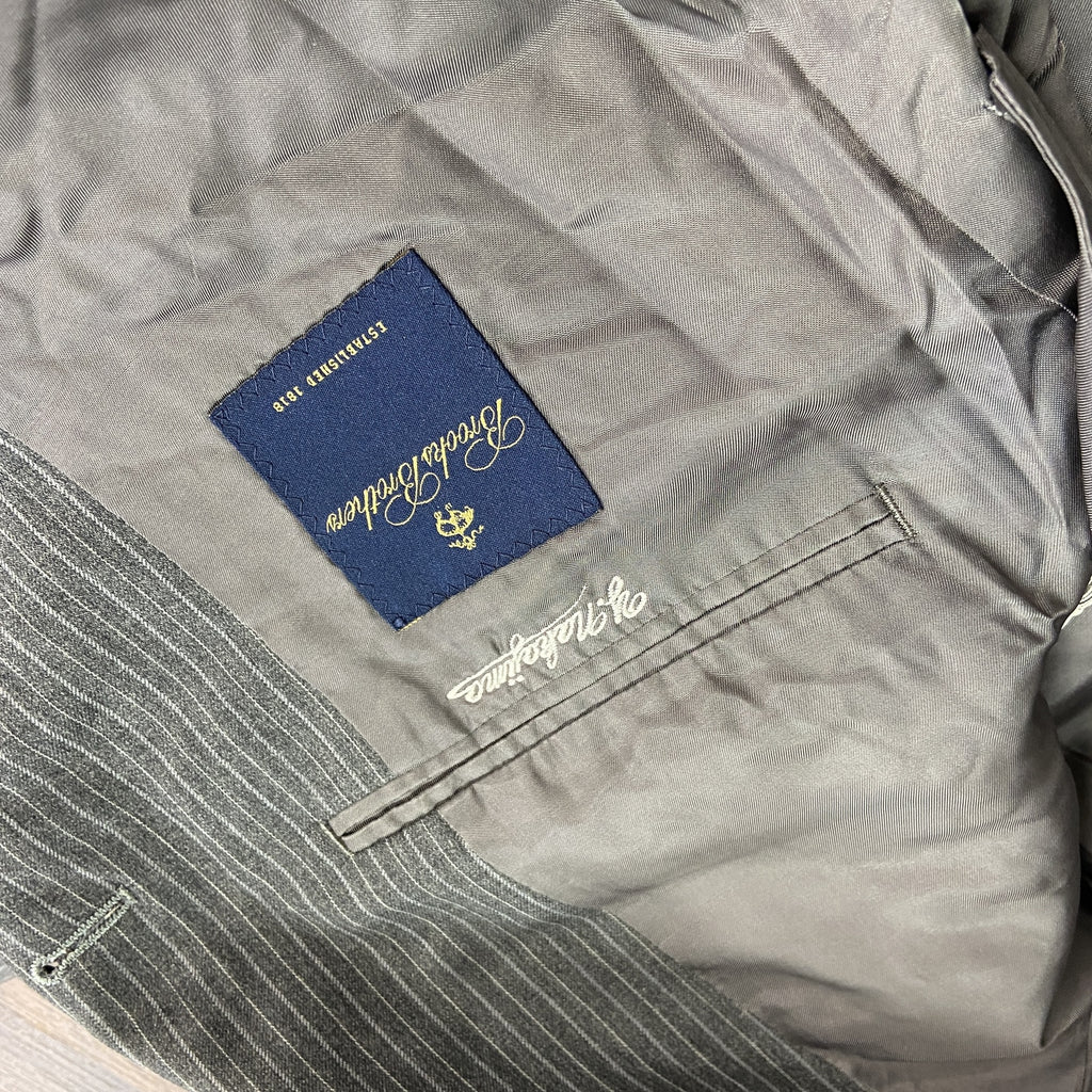 Brooks Brothers　ブルックスブラザーズ　スーツ　セットアップ　ストライプ柄　灰色　グレー　33Wサイズ