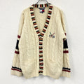 TOMMY HILFIGER　トミーヒルフィガー　ウールニットカーディガン　ベージュ　Mサイズ　古着