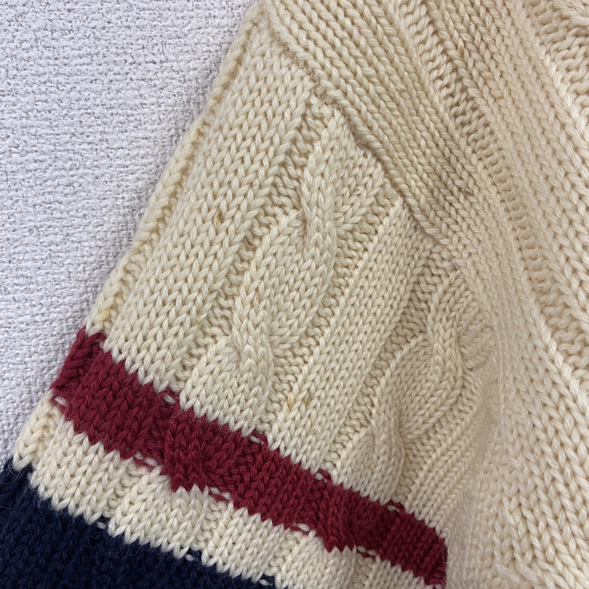 TOMMY HILFIGER　トミーヒルフィガー　ウールニットカーディガン　ベージュ　Mサイズ　古着