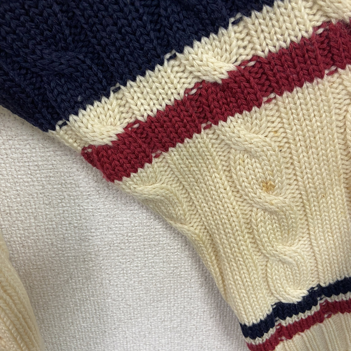 TOMMY HILFIGER　トミーヒルフィガー　ウールニットカーディガン　ベージュ　Mサイズ　古着