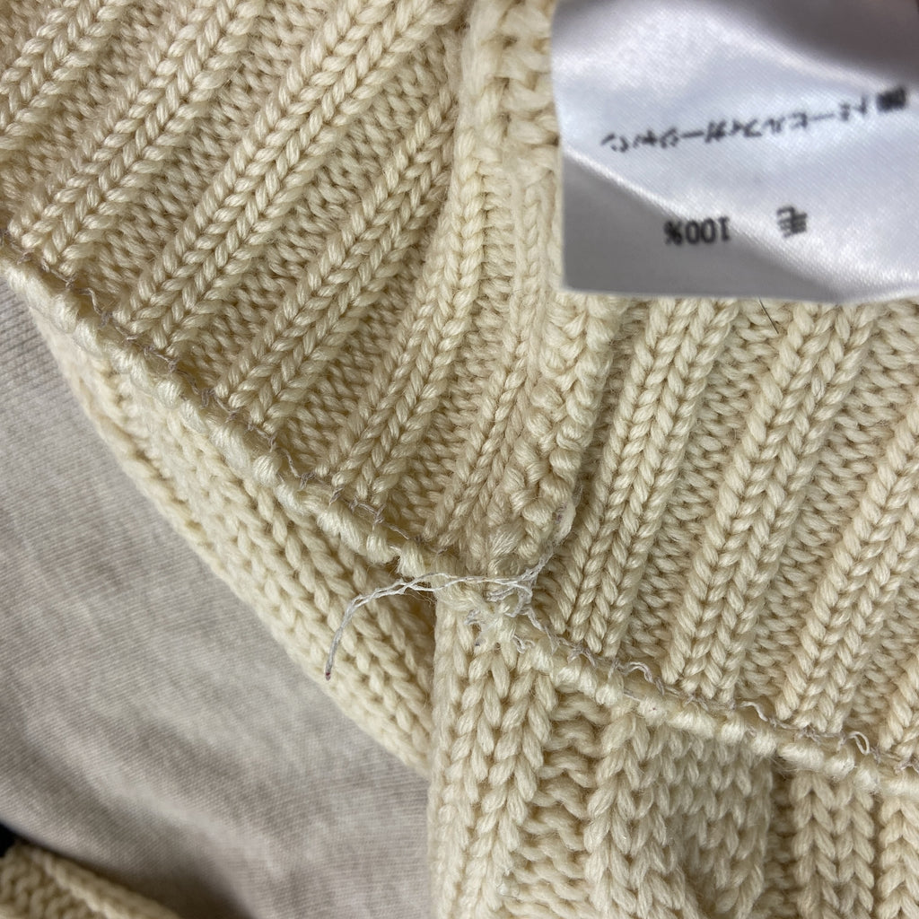 TOMMY HILFIGER　トミーヒルフィガー　ウールニットカーディガン　ベージュ　Mサイズ　古着