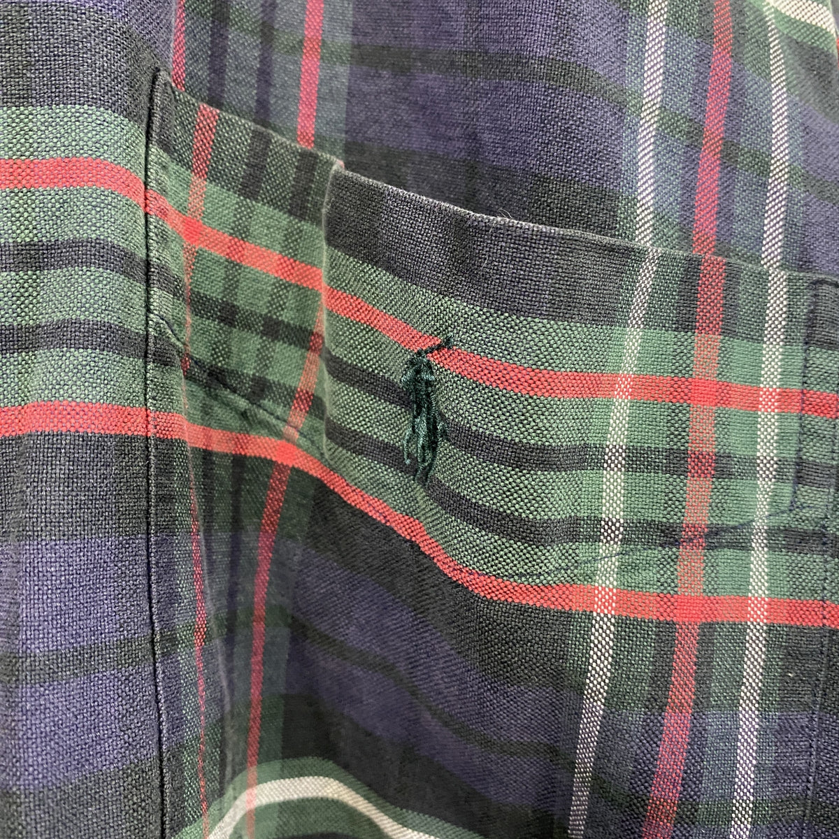 RALPH LAUREN　ラルフローレン　長袖ボタンダウンシャツ　チェック柄　マルチカラー　紺　ネイビー　Mサイズ　古着