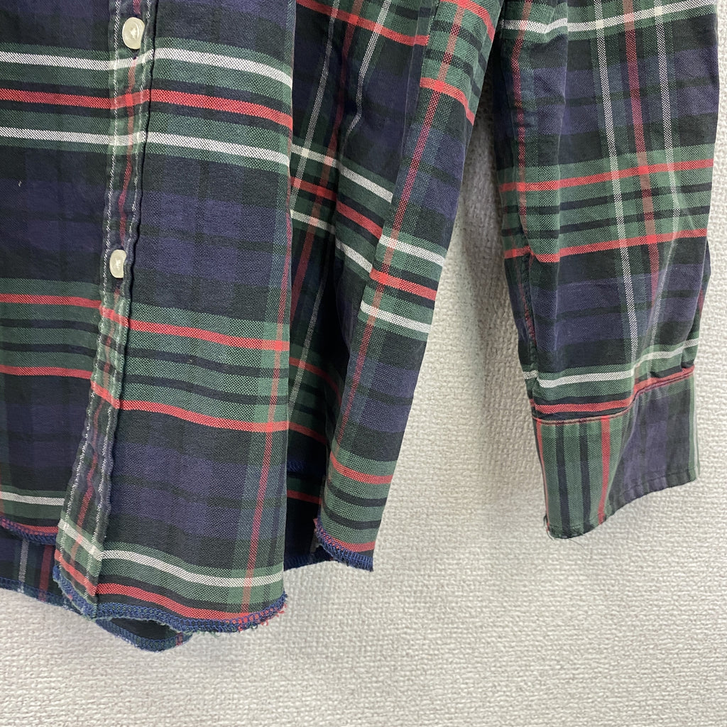 RALPH LAUREN　ラルフローレン　長袖ボタンダウンシャツ　チェック柄　マルチカラー　紺　ネイビー　Mサイズ　古着