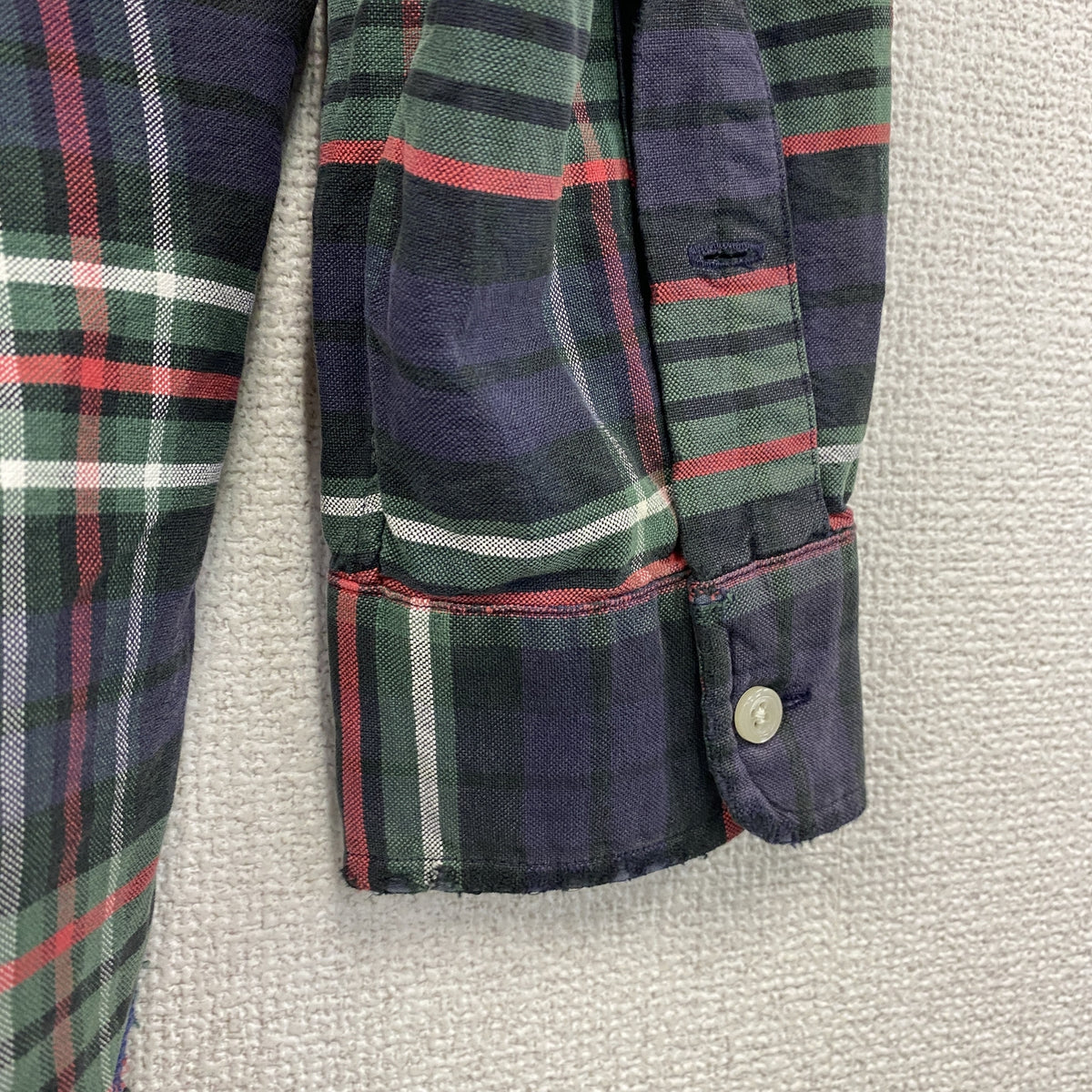 RALPH LAUREN　ラルフローレン　長袖ボタンダウンシャツ　チェック柄　マルチカラー　紺　ネイビー　Mサイズ　古着