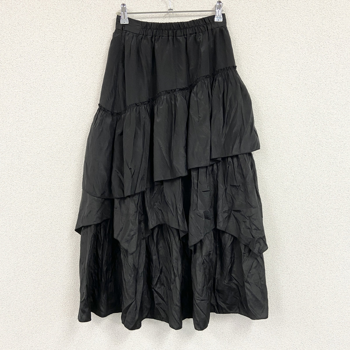 PAGEBOY　ページボーイ　アシンメトリーランダムティアードスカート/ギャザーフリル　黒　ブラック　Fサイズ　古着
