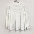 SONNY LABEL　サニーレーベル　レースブラウス　スタンドカラー　白　ホワイト　古着