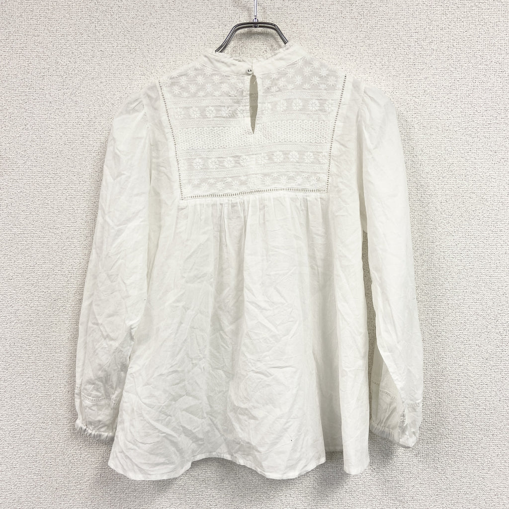 SONNY LABEL　サニーレーベル　レースブラウス　スタンドカラー　白　ホワイト　古着