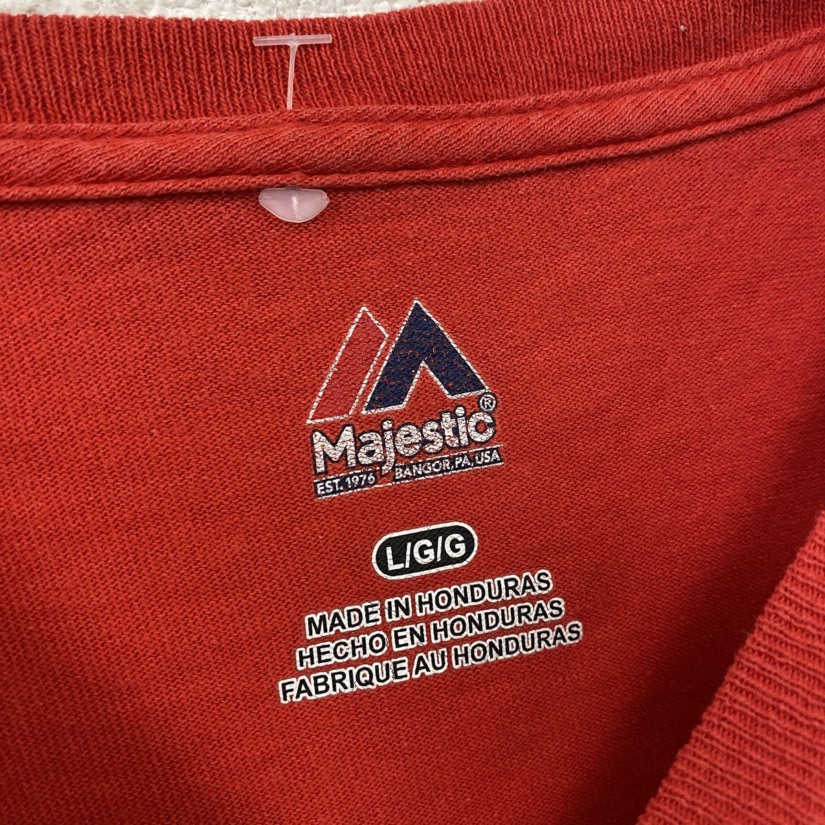 Majestic　マジェスティック　バッファロー・ビルズ　半袖プリントTシャツ　赤　レッド　Lサイズ　古着