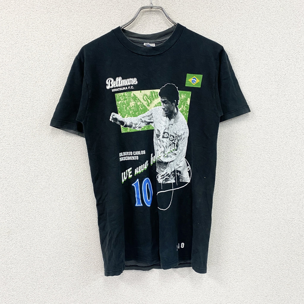JERZEES　ジャージーズ　ベッチーニョ　ベルマーレ平塚　半袖プリントTシャツ　黒　ブラック　Mサイズ　古着