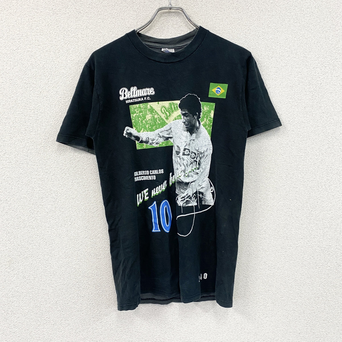 JERZEES　ジャージーズ　ベッチーニョ　ベルマーレ平塚　半袖プリントTシャツ　黒　ブラック　Mサイズ　古着