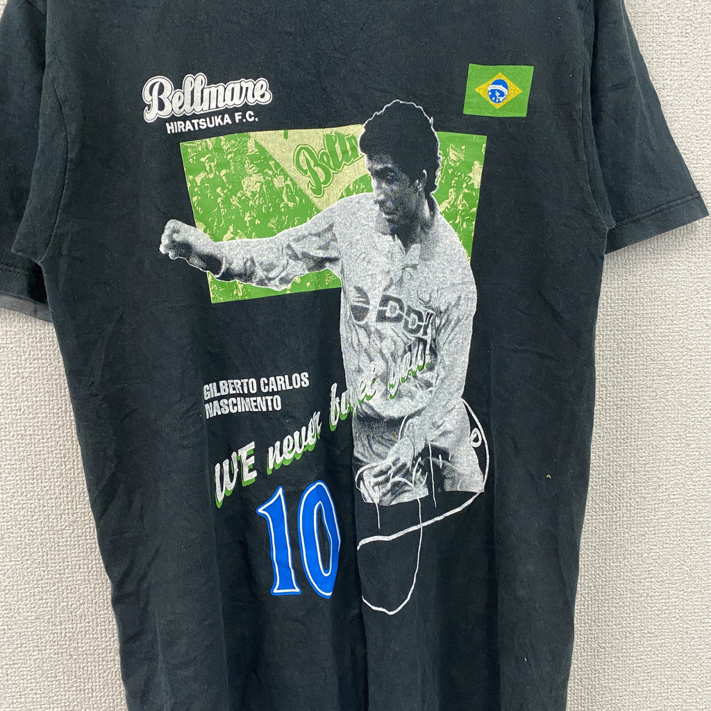 JERZEES　ジャージーズ　ベッチーニョ　ベルマーレ平塚　半袖プリントTシャツ　黒　ブラック　Mサイズ　古着