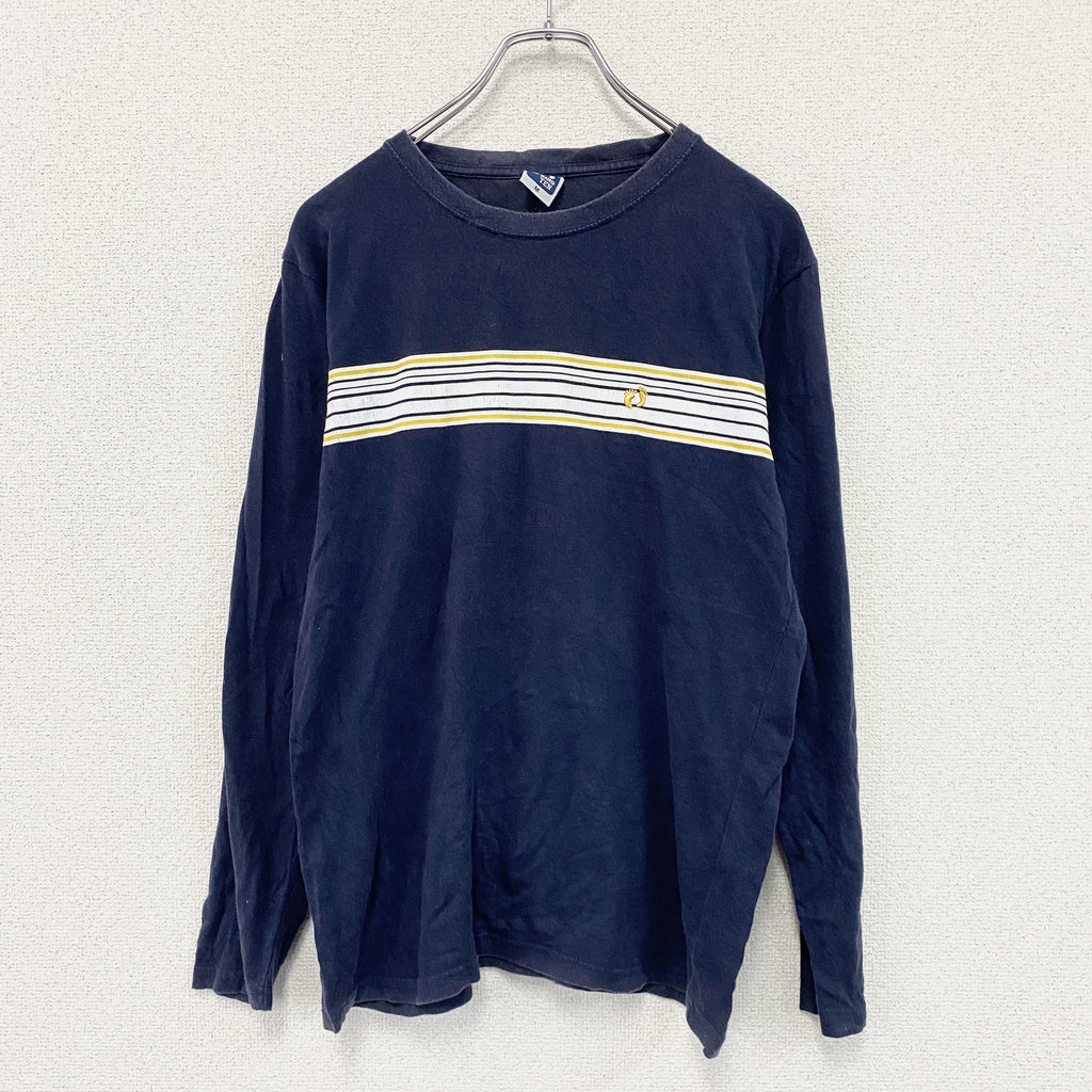 HANG TEN　ハンテン　長袖プリントTシャツ/ロンT　紺　ネイビー　Mサイズ　古着