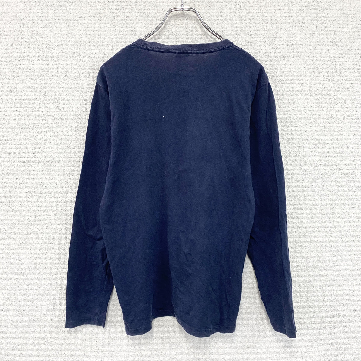 HANG TEN　ハンテン　長袖プリントTシャツ/ロンT　紺　ネイビー　Mサイズ　古着