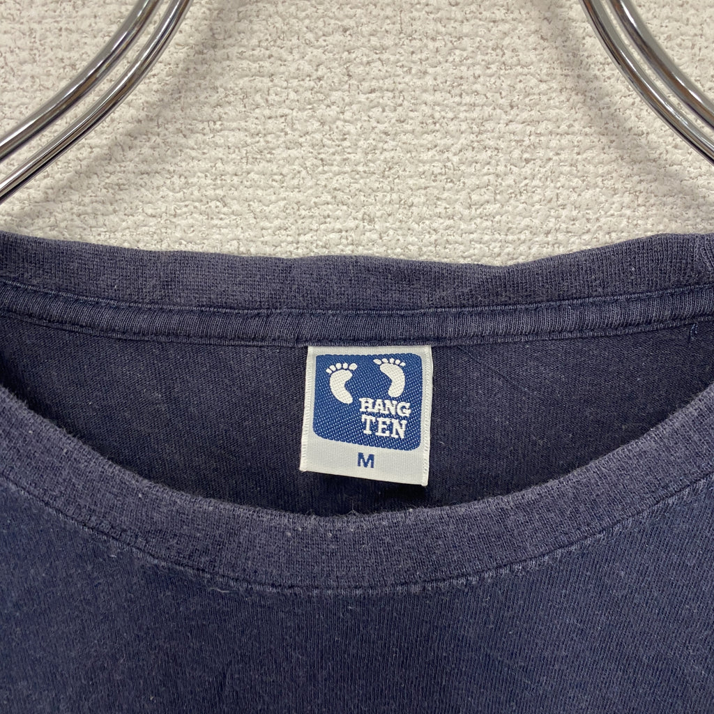 HANG TEN　ハンテン　長袖プリントTシャツ/ロンT　紺　ネイビー　Mサイズ　古着