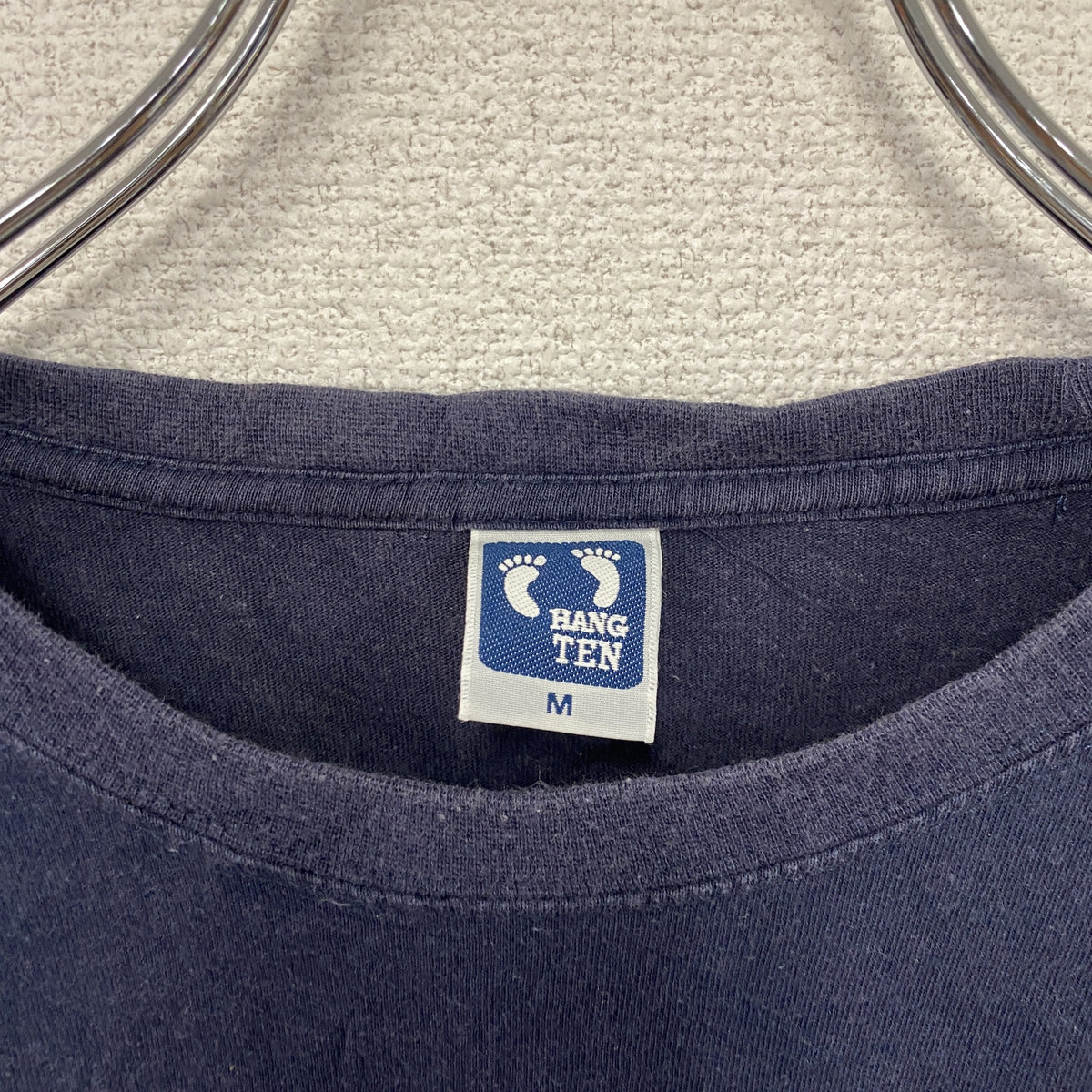 HANG TEN　ハンテン　長袖プリントTシャツ/ロンT　紺　ネイビー　Mサイズ　古着