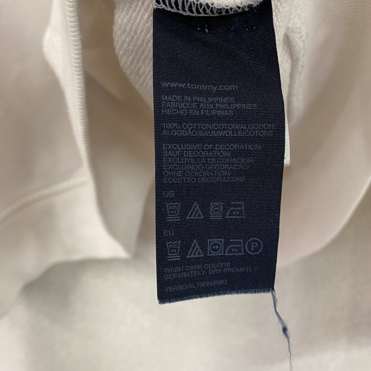 TOMMY HILFIGER　トミーヒルフィガー　スウェット/トレーナー　前V　白　ホワイト　XLサイズ　古着