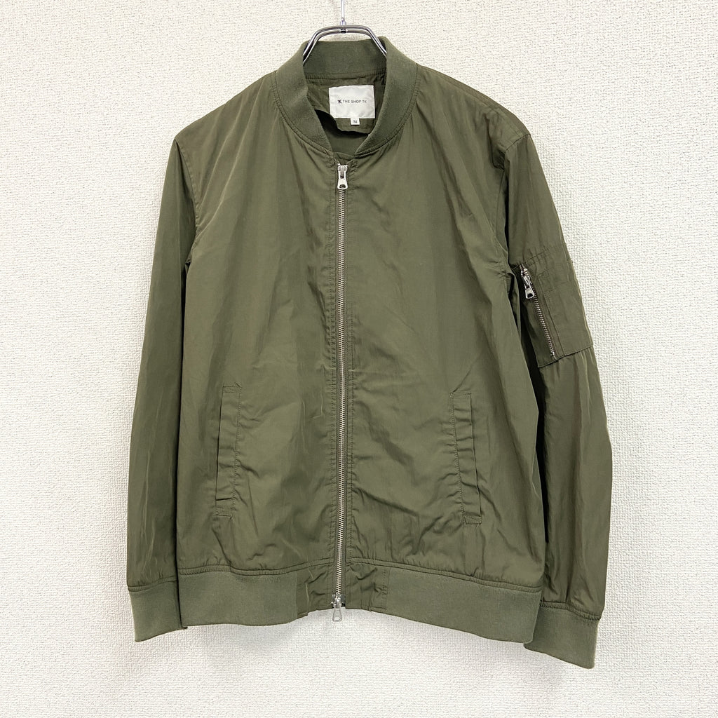 THE SHOP TK　ザショップティーケーミクスパイス　フルジップブルゾン　カーキ　Mサイズ　古着