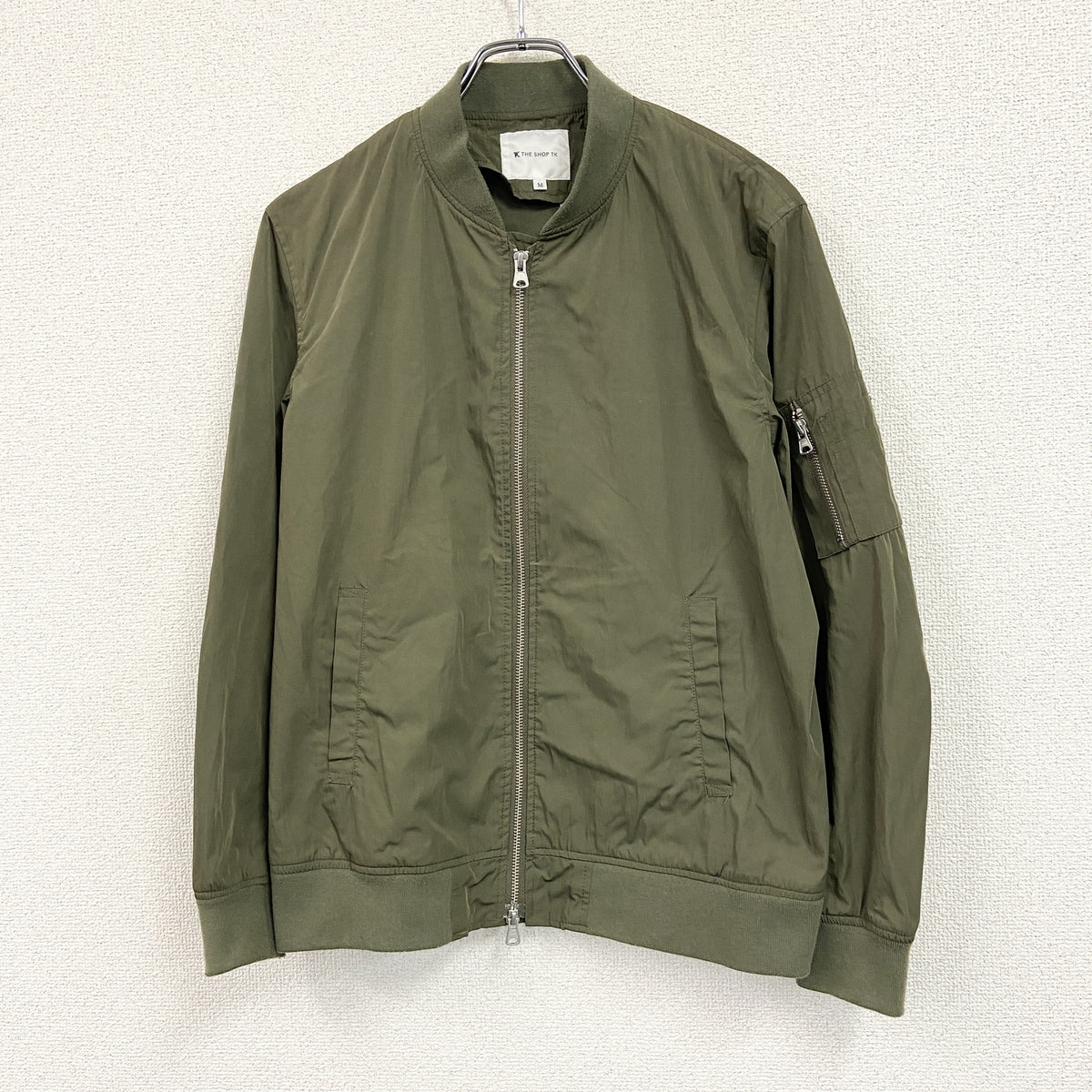 THE SHOP TK　ザショップティーケーミクスパイス　フルジップブルゾン　カーキ　Mサイズ　古着