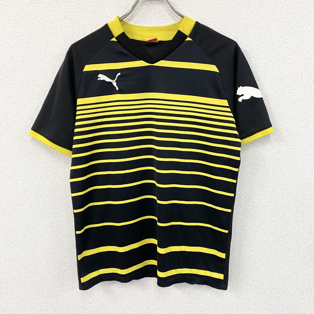 PUMA　プーマ　半袖プリントTシャツ　黒　黄色　ブラック　イエロー　Mサイズ　古着