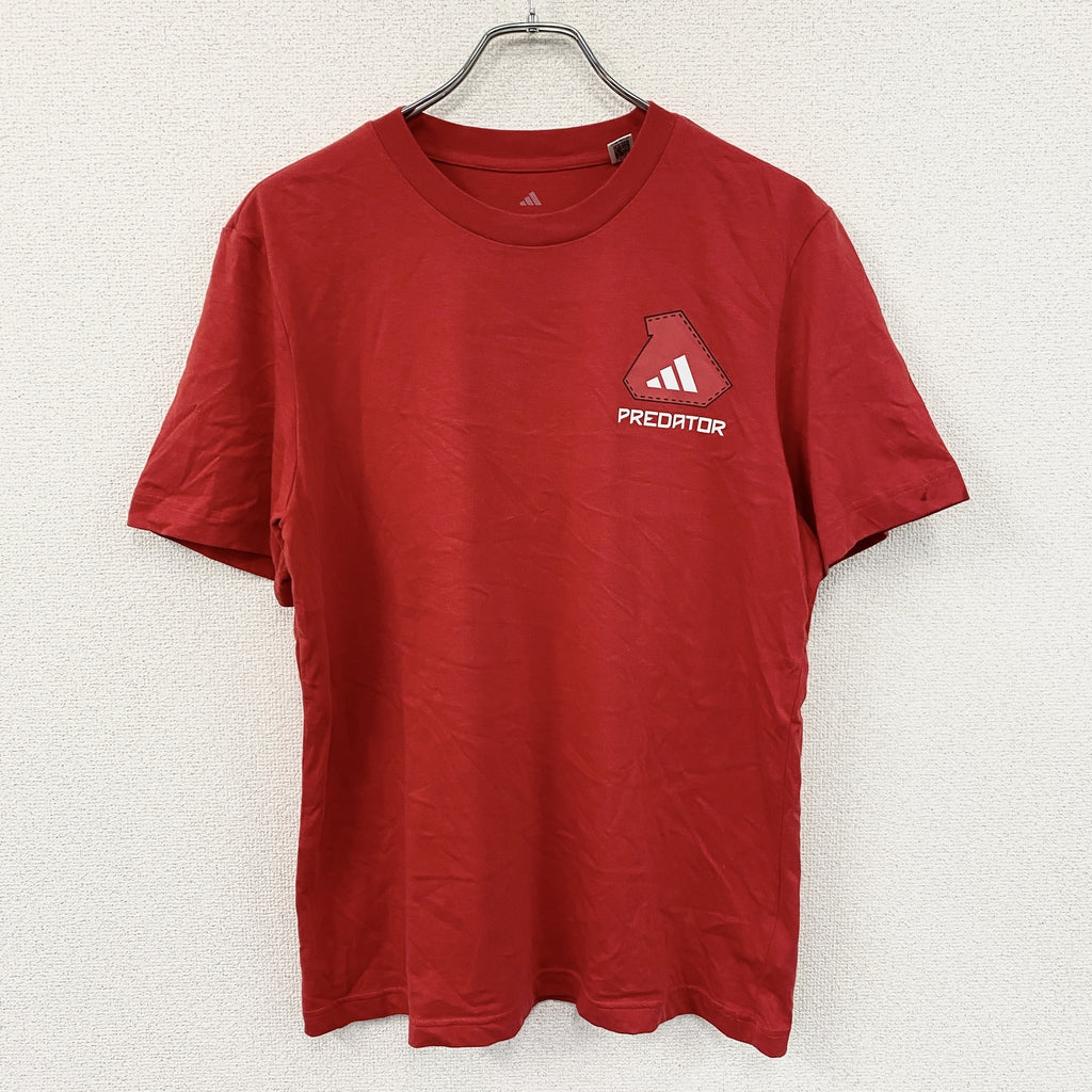 adidas　アディダス　半袖プリントTシャツ　赤　レッド　XLサイズ　古着