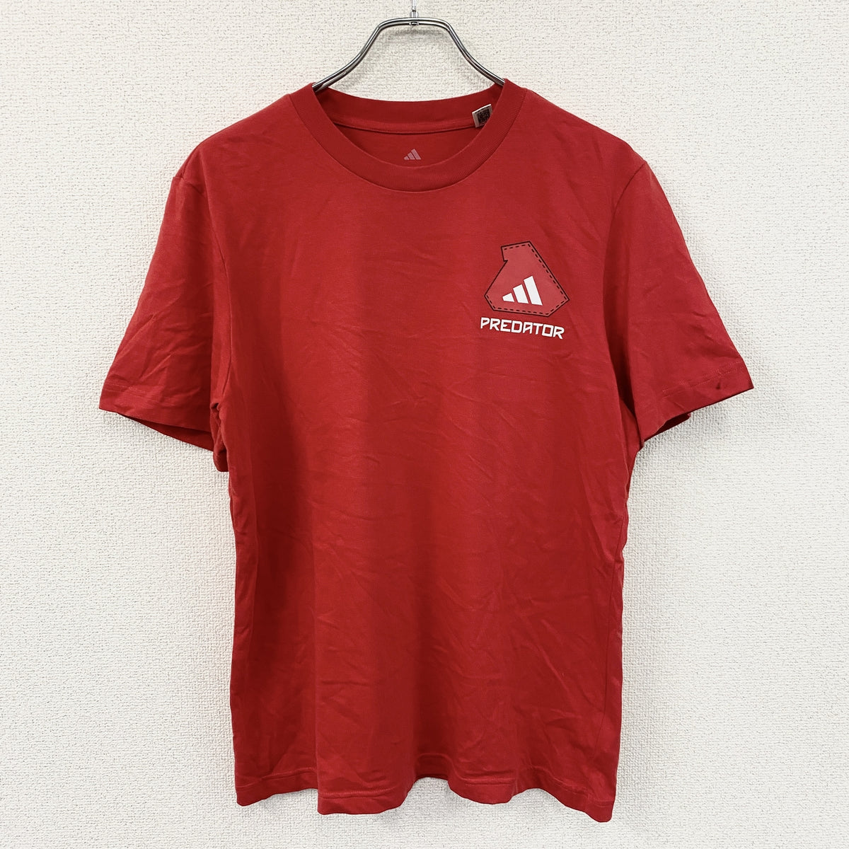 adidas　アディダス　半袖プリントTシャツ　赤　レッド　XLサイズ　古着